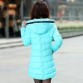 2018 women winter hooded warm coat slim plus size candy color cotton padded basic jacket female medium-long  jaqueta feminina