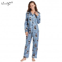 All Seasons Long Sleeve Silk Pajamas Suit Women Lounge Pajama Sets Silk Satin Pijama Sleepwear Pyjamas the Maximum Body 5XL