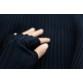 Basic High Neck Turtleneck Women Ribbed Sweater Pullovers Cotton Knitted Top With Thumb Hole Fall Winter Jumper