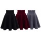 High Waist Woolen Skirt Knee Length Fall Winter Black Gray Wine Red Female Skirts Bottoms kilt Jupe faldas largas saia longa