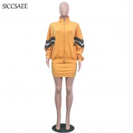 Loose Cardigan Activewear Two Piece Dress Casual Outfits Hip Hop Turtleneck 2018 Autumn Winter Mini Korean Fashion Clothing 