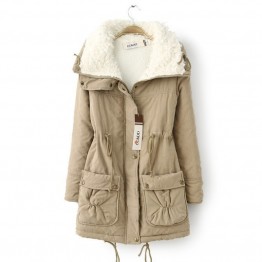 Winter Women jacket Thick Warm short plush fur Collar Women Jacket Coat Fashion Causal autumn cotton Female coat outwear JT350