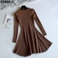 chic 2018 Winter black Sweater Dress Women o-neck Long Sleeve A Line thick Knit mini Dress bodycon female slim girl short dress 
